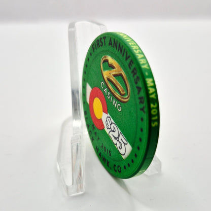 Z Casino Black Hawk Colorado 'First Anniversary' $25 Casino Chip