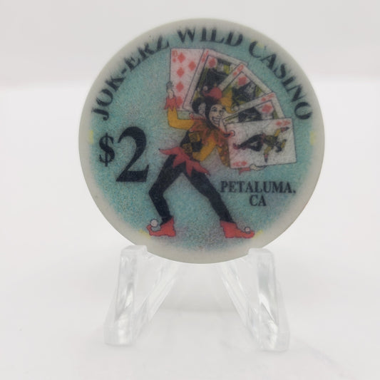 Jok-erz Wild Casino Petaluma CA $2 Chip