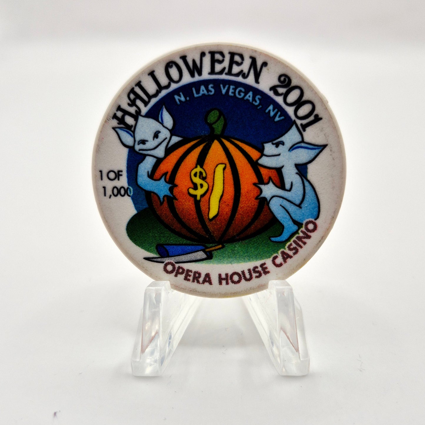 The Opera House Casino Las Vegas Nevada "Halloween 2001" $1 Casino Chip V9261