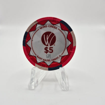 Wind Creek Chicago Southland Casino East Hazel Crest Illinois 2024 $5 Casino Chip