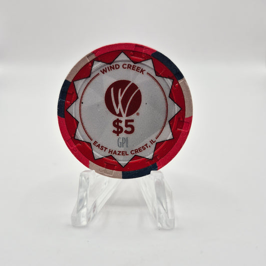 Wind Creek Chicago Southland Casino East Hazel Crest Illinois 2024 $5 Casino Chip