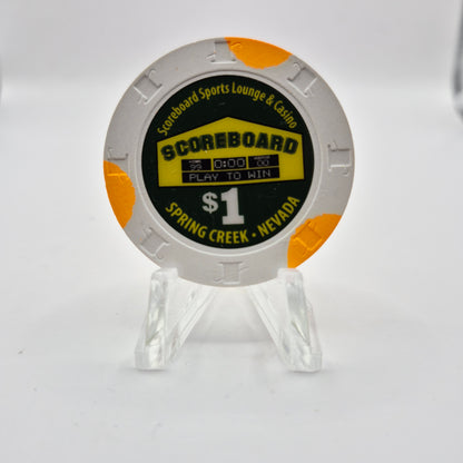 Scoreboard Sports Bar Casino Spring Creek Nevada 2016 $1 Casino Chip D2424