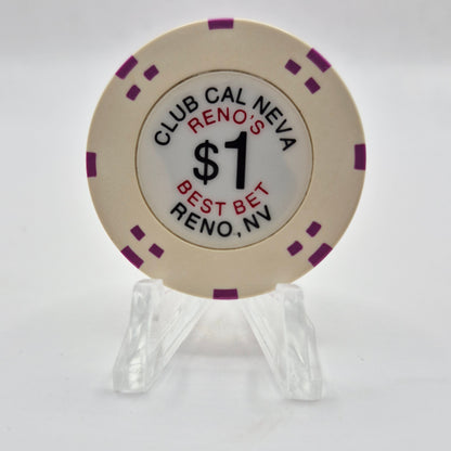 Club Cal-Neva Hotel Casino Reno Nevada 2008 $1 Casino Chip E8547