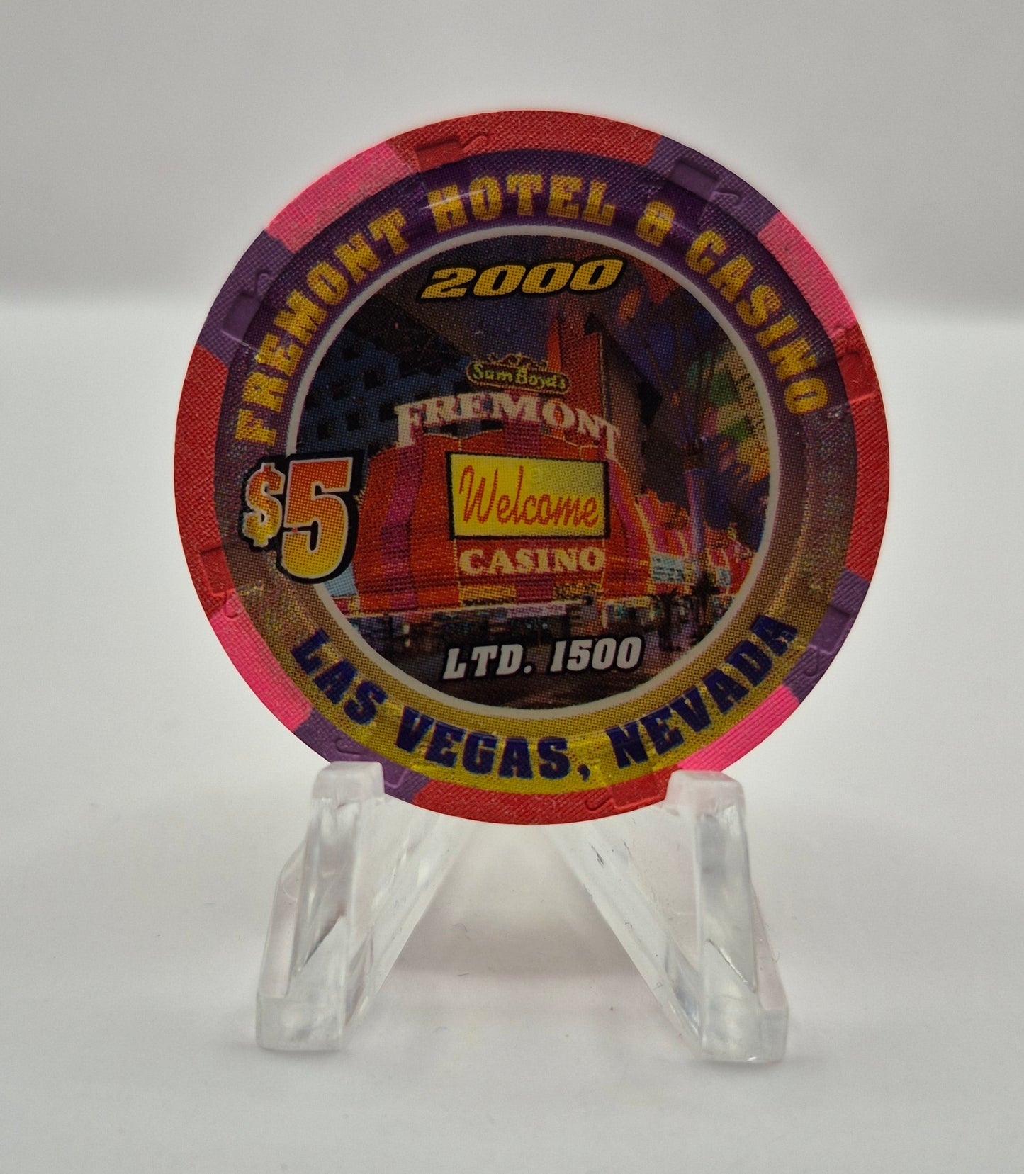 Fremont Hotel Casino Las Vegas Nevada 2000 $5 'Richard Petty' Casino Chip V4276