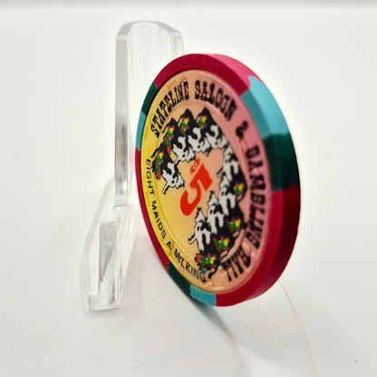 Stateline Saloon Amargosa Valley Nevada 1996 'Eight Maids a Milking' LE $5 Casino Chip N9171