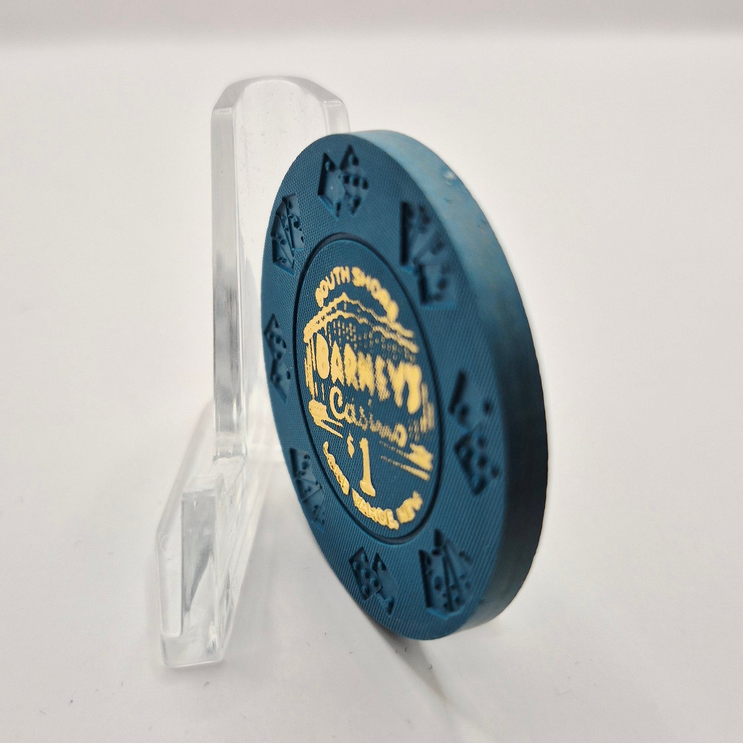 Barney's Casino South Shore Lake Tahoe Nevada 1990's 'Borland Imitation' $1 Casino Chip N0962.1
