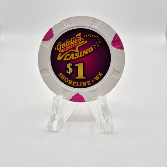 Goldie's Casino Shoreline Washington $1 Casino Chip