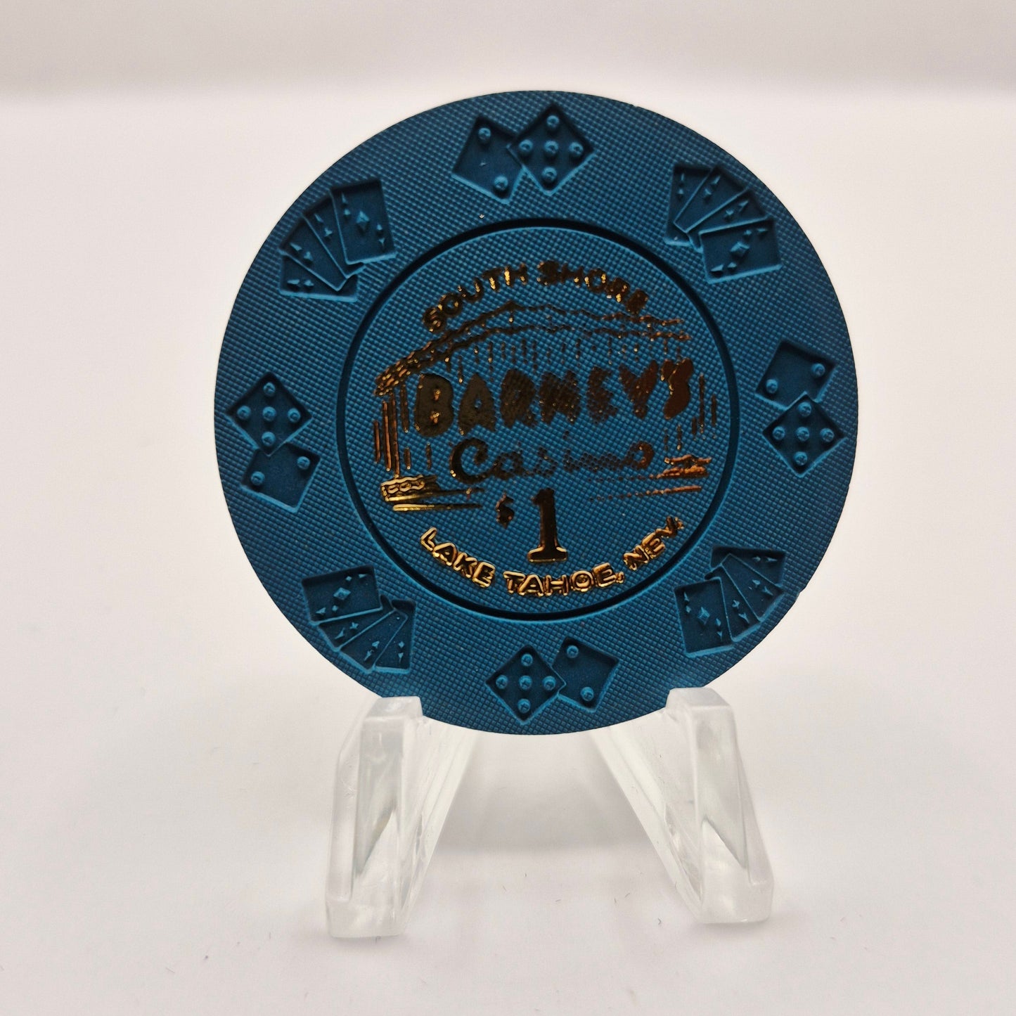 Barney's Casino South Shore Lake Tahoe Nevada 1990's 'Borland Imitation' $1 Casino Chip N0962.1
