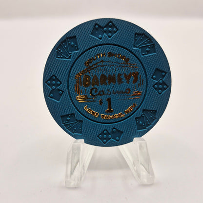 Barney's Casino South Shore Lake Tahoe Nevada 1990's 'Borland Imitation' $1 Casino Chip N0962.1
