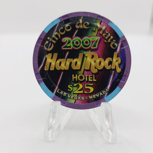 Hard Rock Hotel Casino Las Vegas Nevada 2007 "Cinco de Mayo" $25 Casino Chip E6183