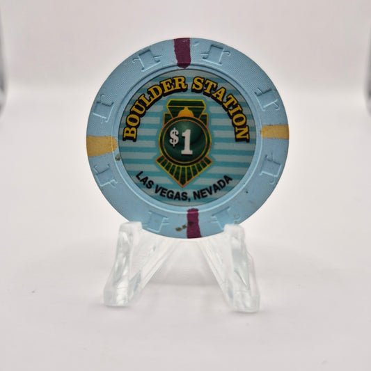 Boulder Station Casino Las Vegas Nevada 2005 $1 Casino Chip E4896