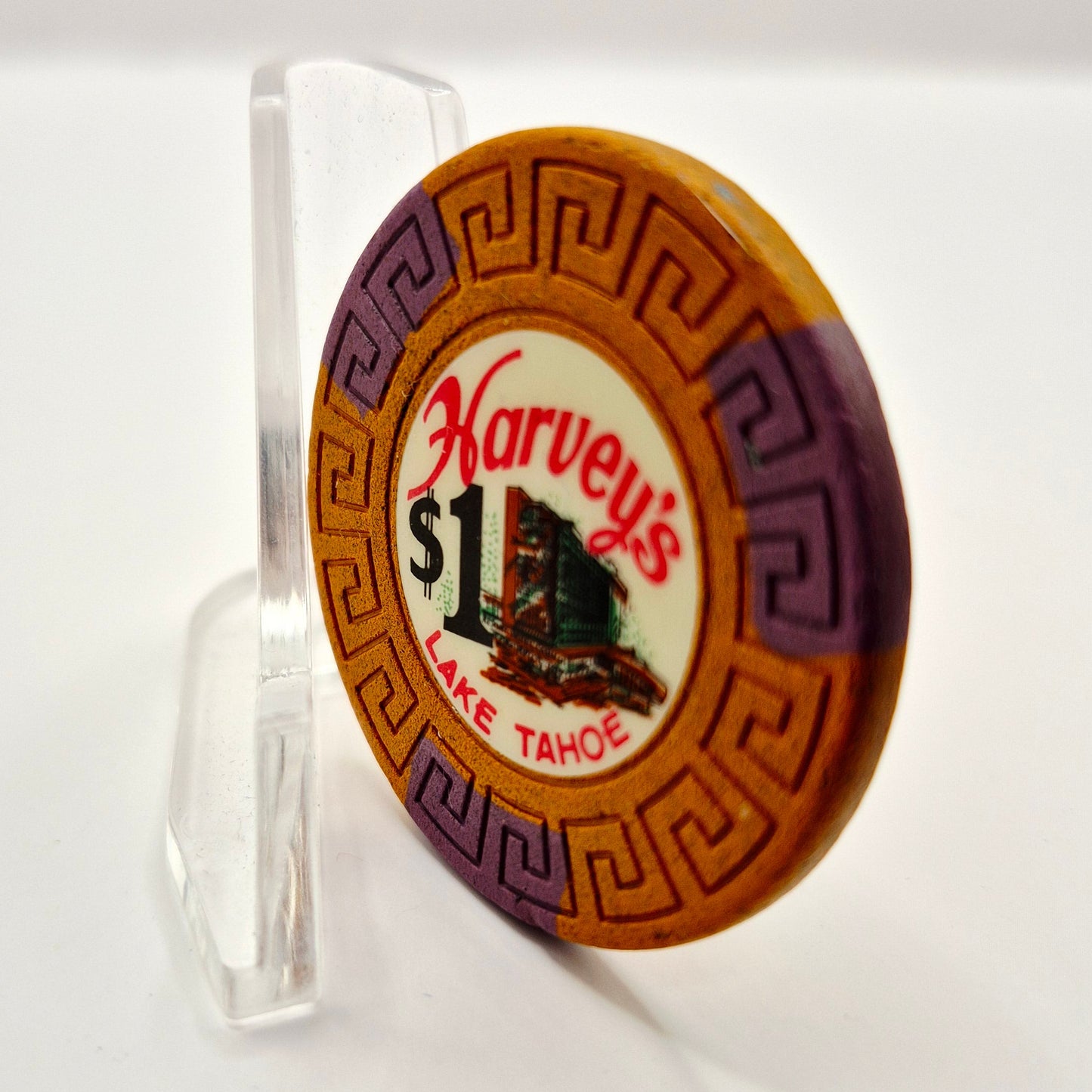 Harvey's "Wagon Wheel" Casino Lake Tahoe Nevada 1964 $1 Casino Chip N9902 *worn