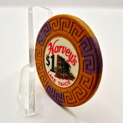 Harvey's "Wagon Wheel" Casino Lake Tahoe Nevada 1964 $1 Casino Chip N9902 *worn