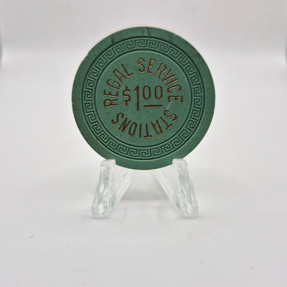 Regal Service Stations Reno Nevada $1 Casino Chip N5476