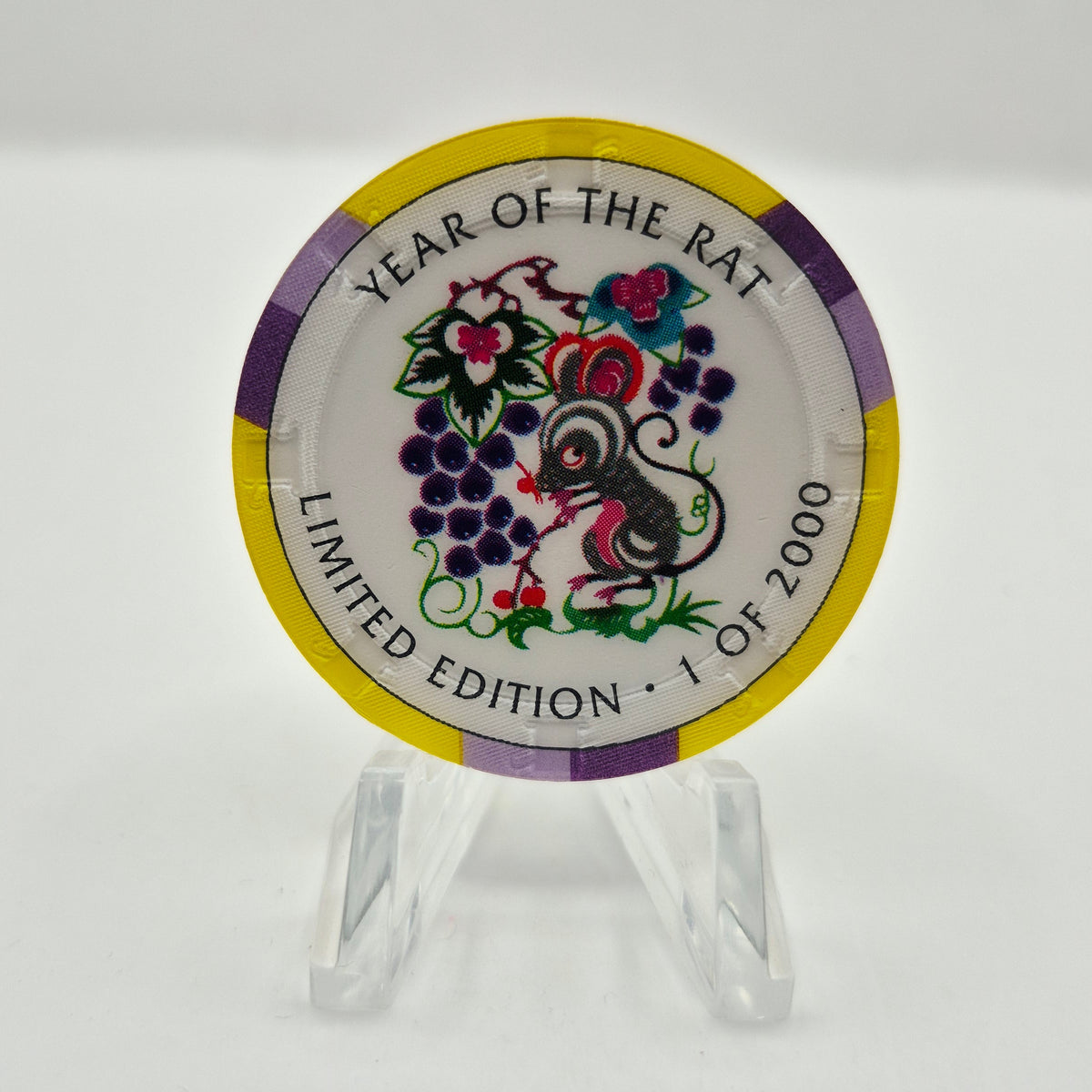 Crystal Park Casino Crystal City California 1996 Grand Opening 'Year of the Rat' $5 Casino Chip