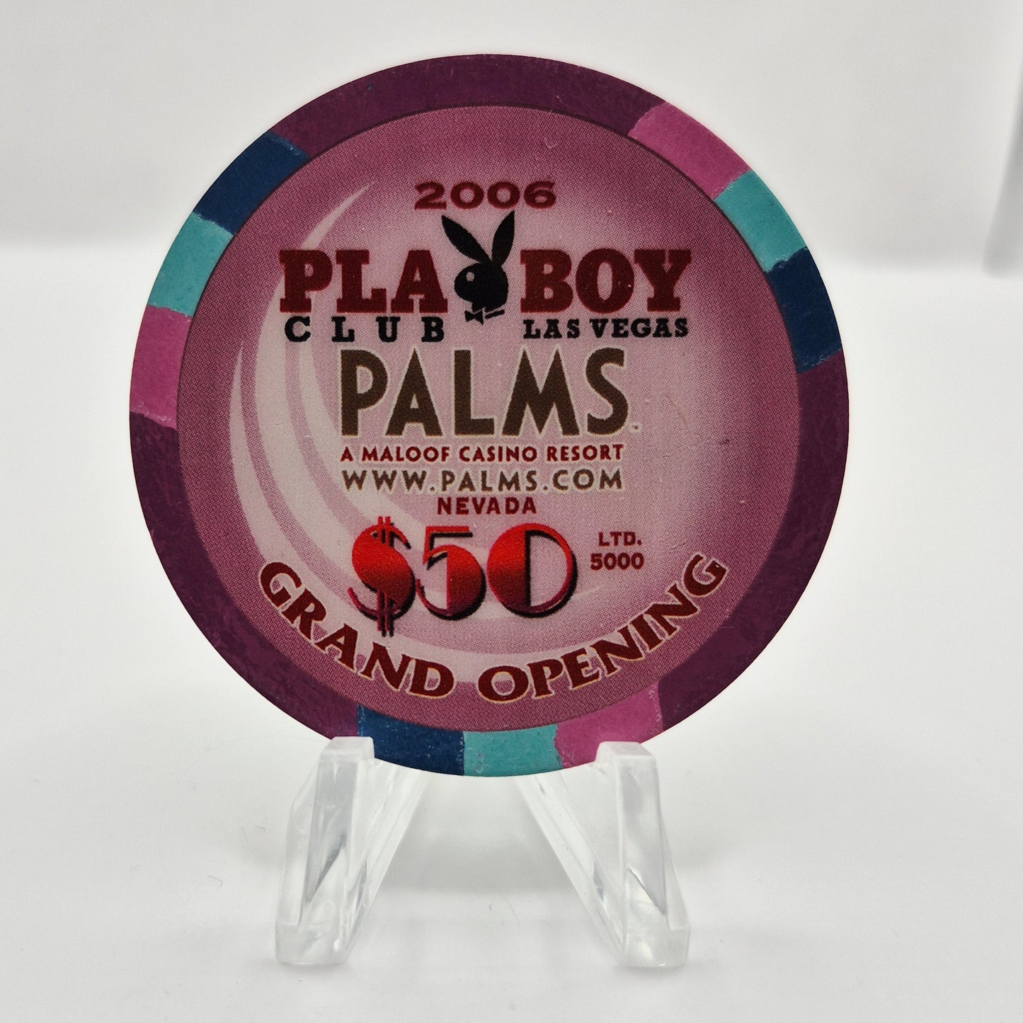 Palms Hotel Casino Las Vegas Nevada 2006 'Playboy Grand Opening' $50 Casino Chip E6125 **48 mm Hologram