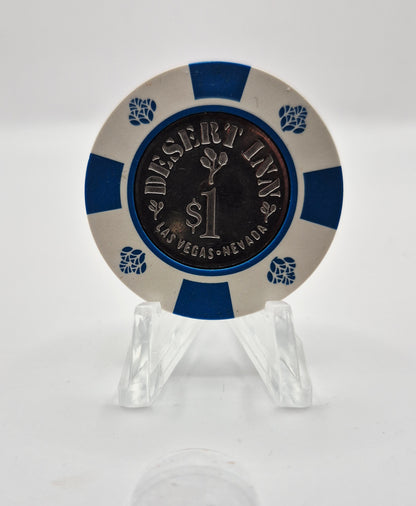 Desert Inn Hotel Casino Las Vegas Nevada 1981 $1 Coin Inlay Casino Chip N1489.S *smooth