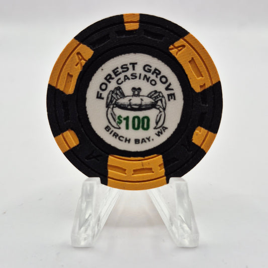 Forest Grove Casino 'Card Room' Birch Bay Washington $100 Casino Chip