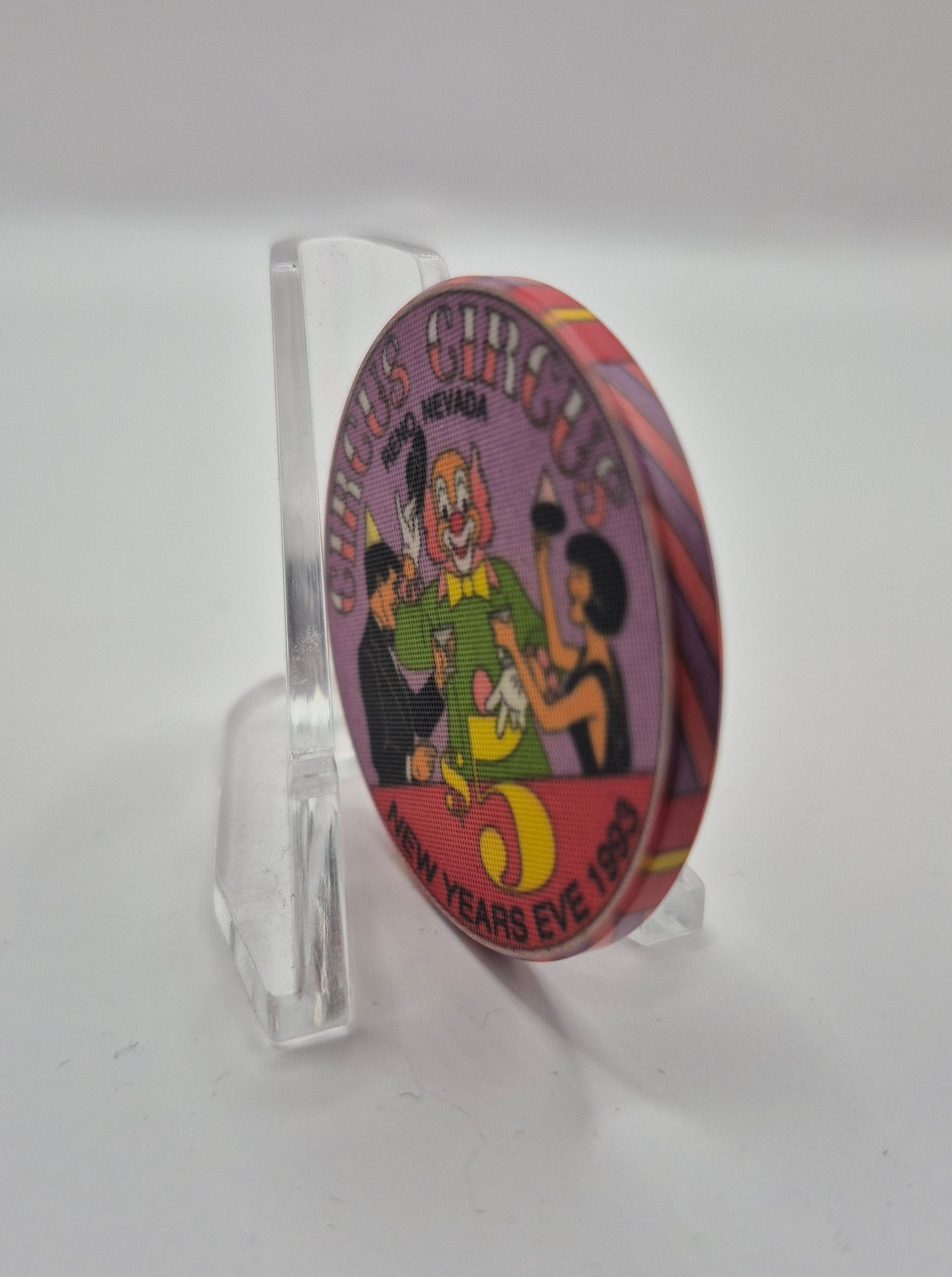Circus Circus Reno Nevada 1992 'New Years's Eve' LE $5 Casino Chip N7485