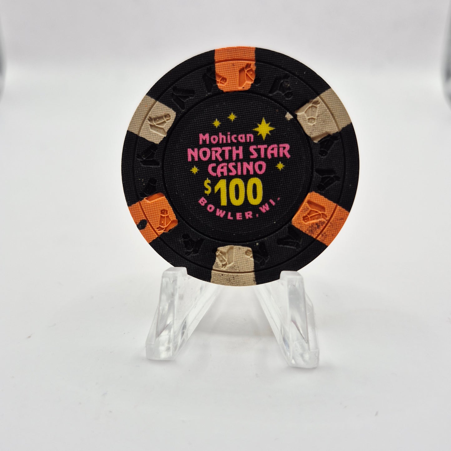 North Star Casino Mohican Bowler Wisconsin $100 Casino Chip