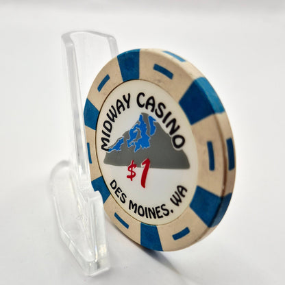 Midway Casino Card Room Des Moines Washington $1 Casino Chip