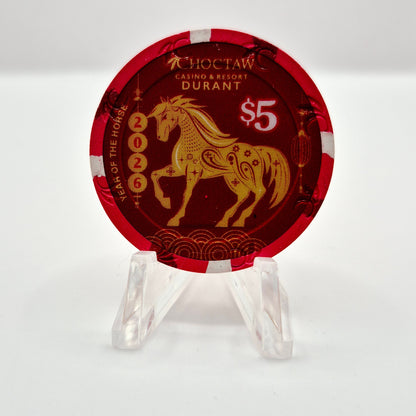 Choctaw Resort Casino Durant Oklahoma 2026 'Year of the Horse' $5 Casino Chip