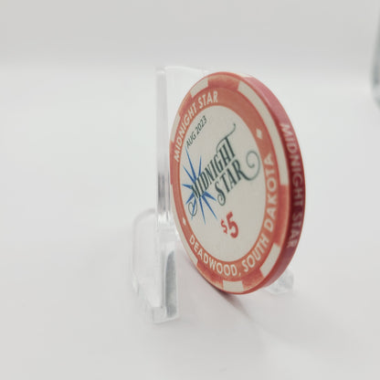Midnight Star Casino Deadwood South Dakota 2023 $5 Casino Chip