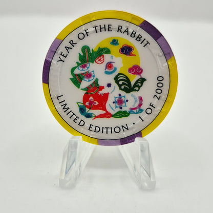Crystal Park Casino Crystal City California 1996 Grand Opening 'Year of the Rabbit' $5 Casino Chip
