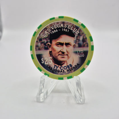 Las Vegas Club Las Vegas Nevada 1996 "Ty Cobb" $25 Casino Chip N8682 LMT 1500