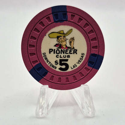 Pioneer Club Casino Las Vegas Nevada 1950 'Vegas Vic' $5 Casino Chip N4879 *SHARP