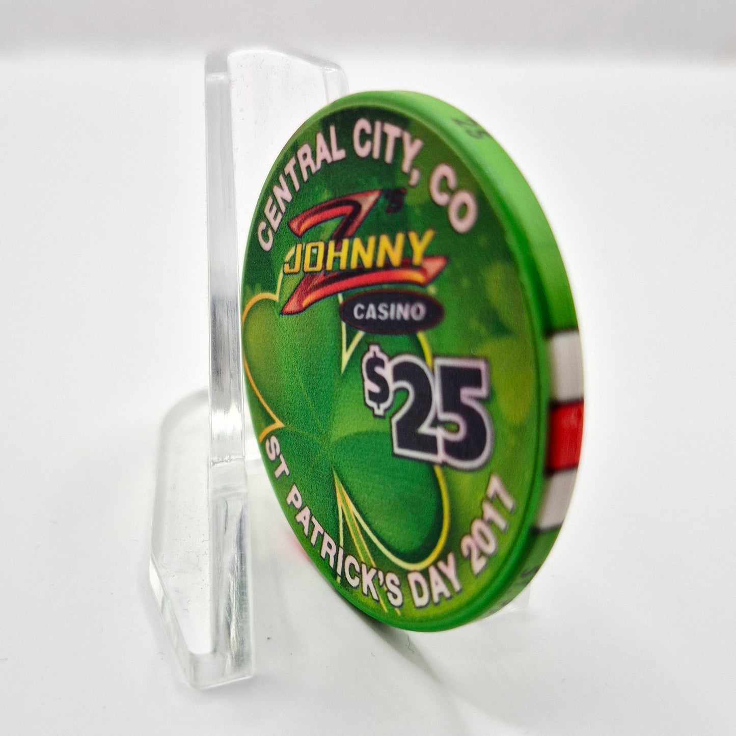 Johnny Z's Casino Central City Colorado 'St Patrick's Day 2017' $25 Casino Chip