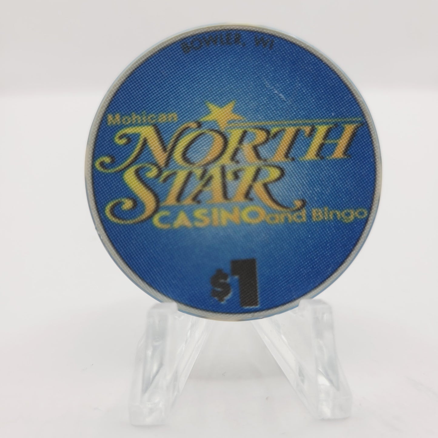 North Star Casino Mohican Bowler Wisconsin $1 Casino Chip