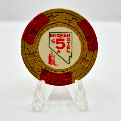 Mizpah Hotel Casino  Tonopah Nevada 1963 $5 Casino Chip N3261