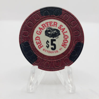 Red Garter Hotel Casino Wendover Nevada 1981 $5 Casino Chip N3317
