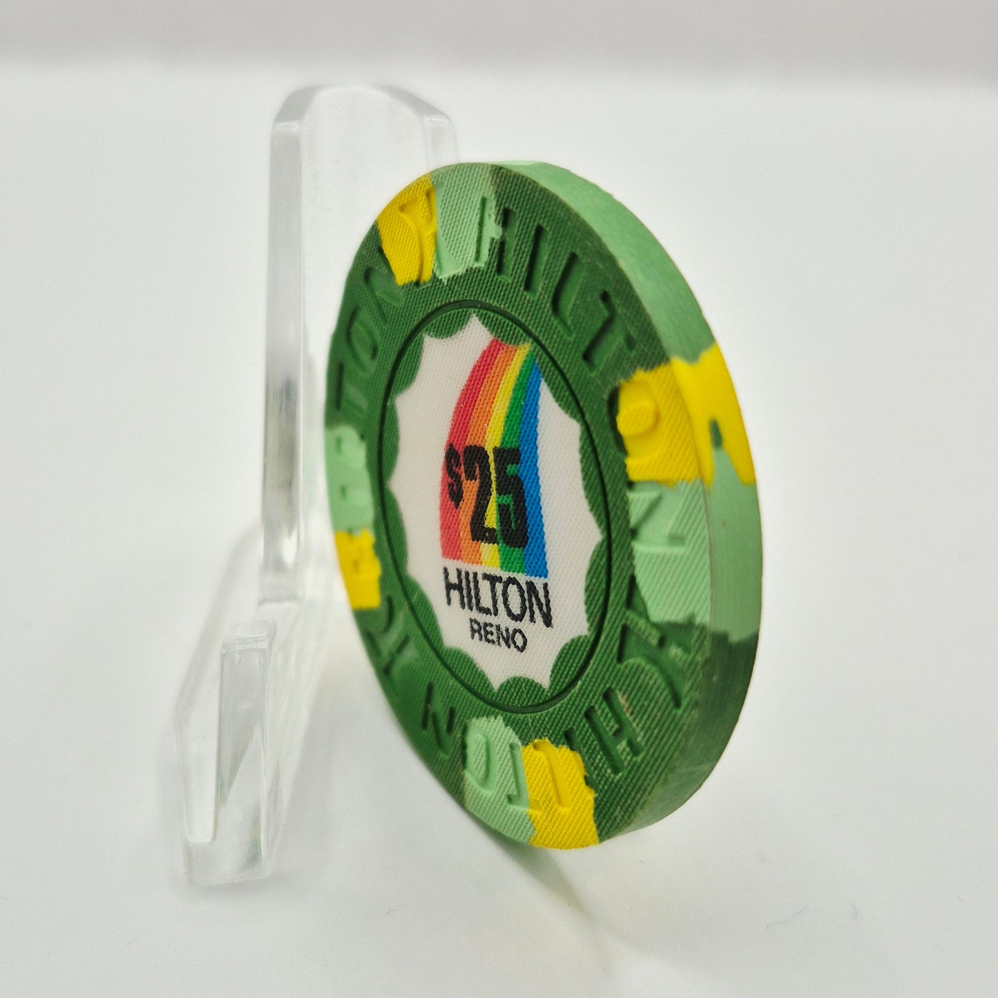 Hilton Hotel Casino Reno Nevada 1980's $25 Casino Chip N4567