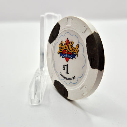 Lady Luck Riverboat Casino Caruthersville Missouri 'Backup-Chip' $1 Casino Chip