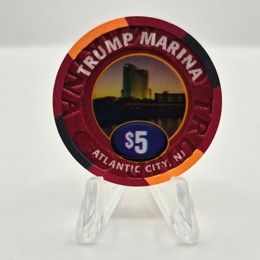Trump Marina Atlantic City New Jersey $5 Casino Chip