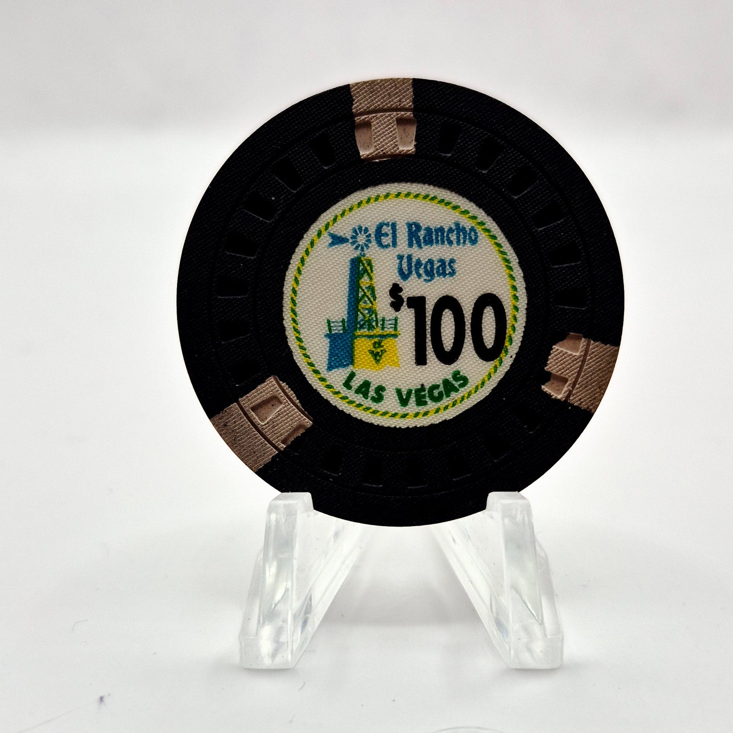 El Rancho Vegas Casino  Las Vegas Nevada 1940's $100 Casino Chip N1558