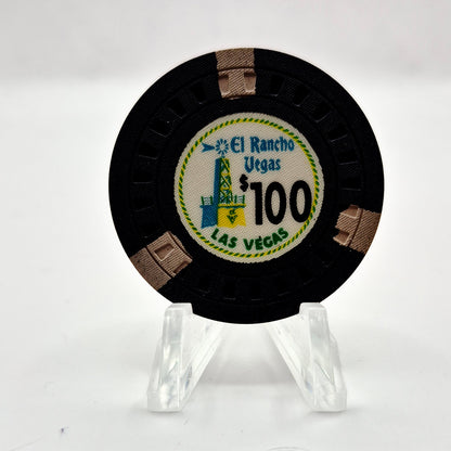 El Rancho Vegas Casino  Las Vegas Nevada 1940's $100 Casino Chip N1558