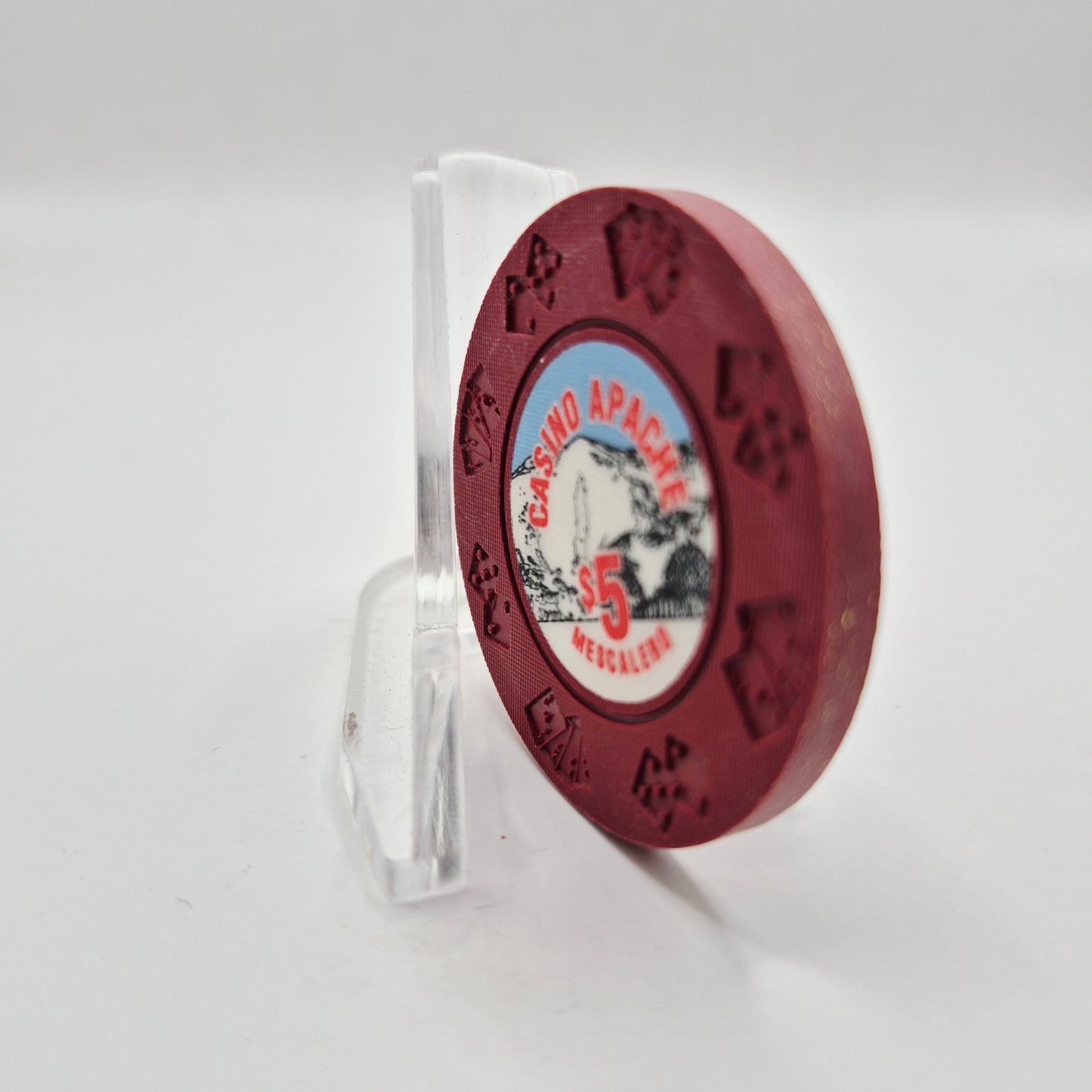 Casino Apache Mescalero New Mexico "UNCIRCULATED" $5 Casino Chip