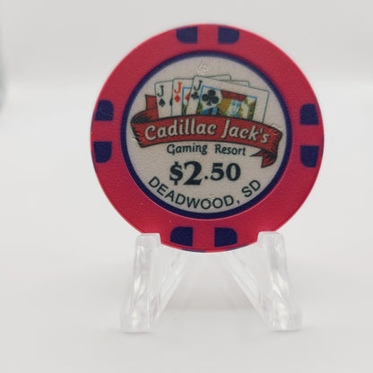 Cadillac Jack's gaming Resort Casino Deadwood South Dakota 2015 $2.50 Casino Chip