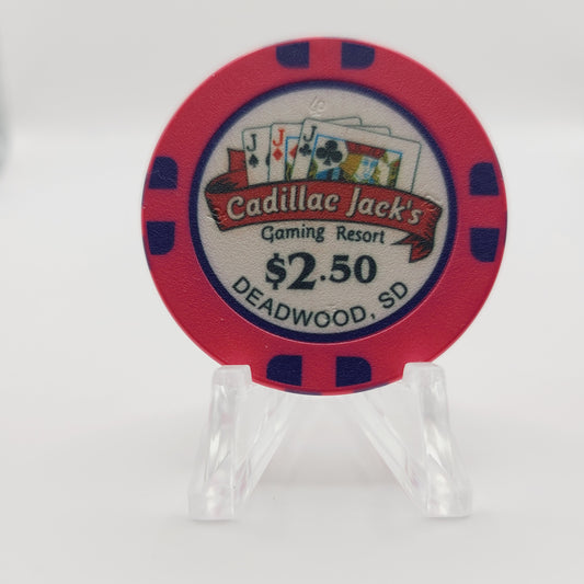 Cadillac Jack's gaming Resort Casino Deadwood South Dakota 2015 $2.50 Casino Chip
