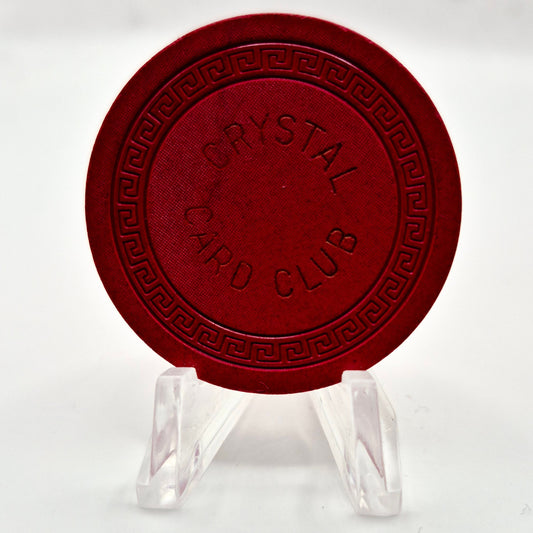 Crystal Card Club Casino Sparks Nevada 1951 'ROULETTE' Chip E7058 *RED
