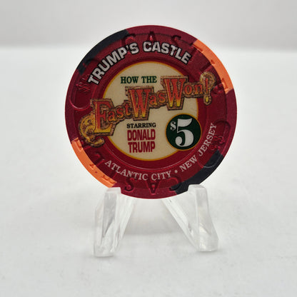 Trump's Castle Hotel Casino Atlantic City New Jersey 1995 'How the East Was Won' Donald Trump $5 Casino Chip