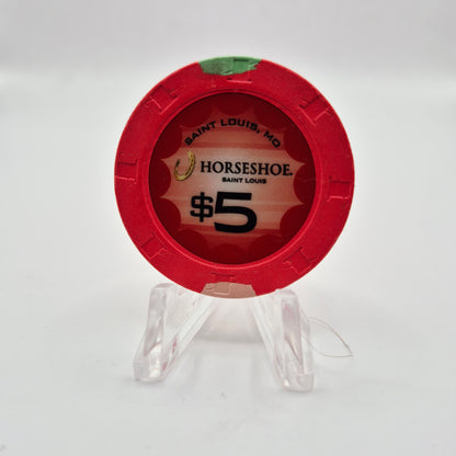 Horseshoe Hotel Casino St. Louis Missouri $5 Casino Chip  *Circulated
