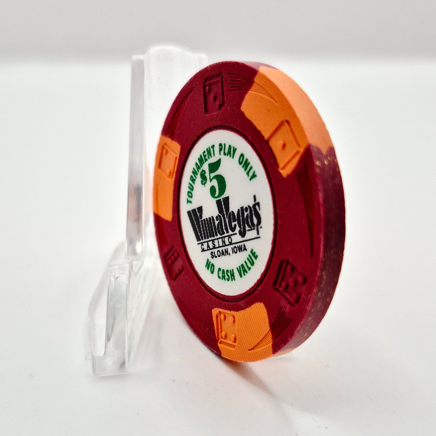 Winna Vegas Resort Casino Sloan Iowa $5 'TOURNAMENT PLAY ONLY' NCV Casino Chip