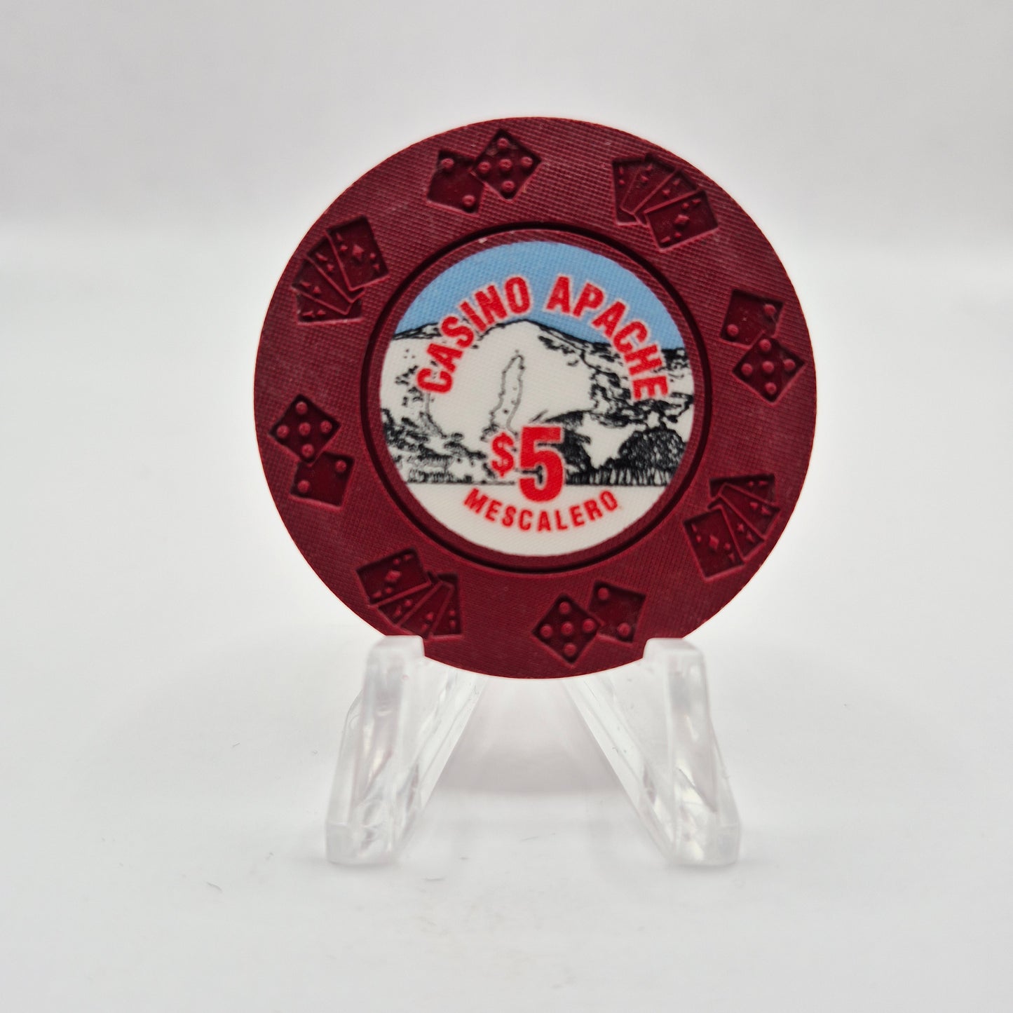 Casino Apache Mescalero New Mexico "UNCIRCULATED" $5 Casino Chip
