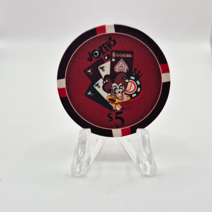 Joker's of Aggieland Poker Room College Station Texas 2023 $5 Casino Chip