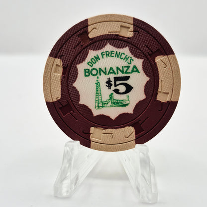 Bonanza 'Don French's' Casino Las Vegas Nevada 1963 $5 Casino Chip  N1374
