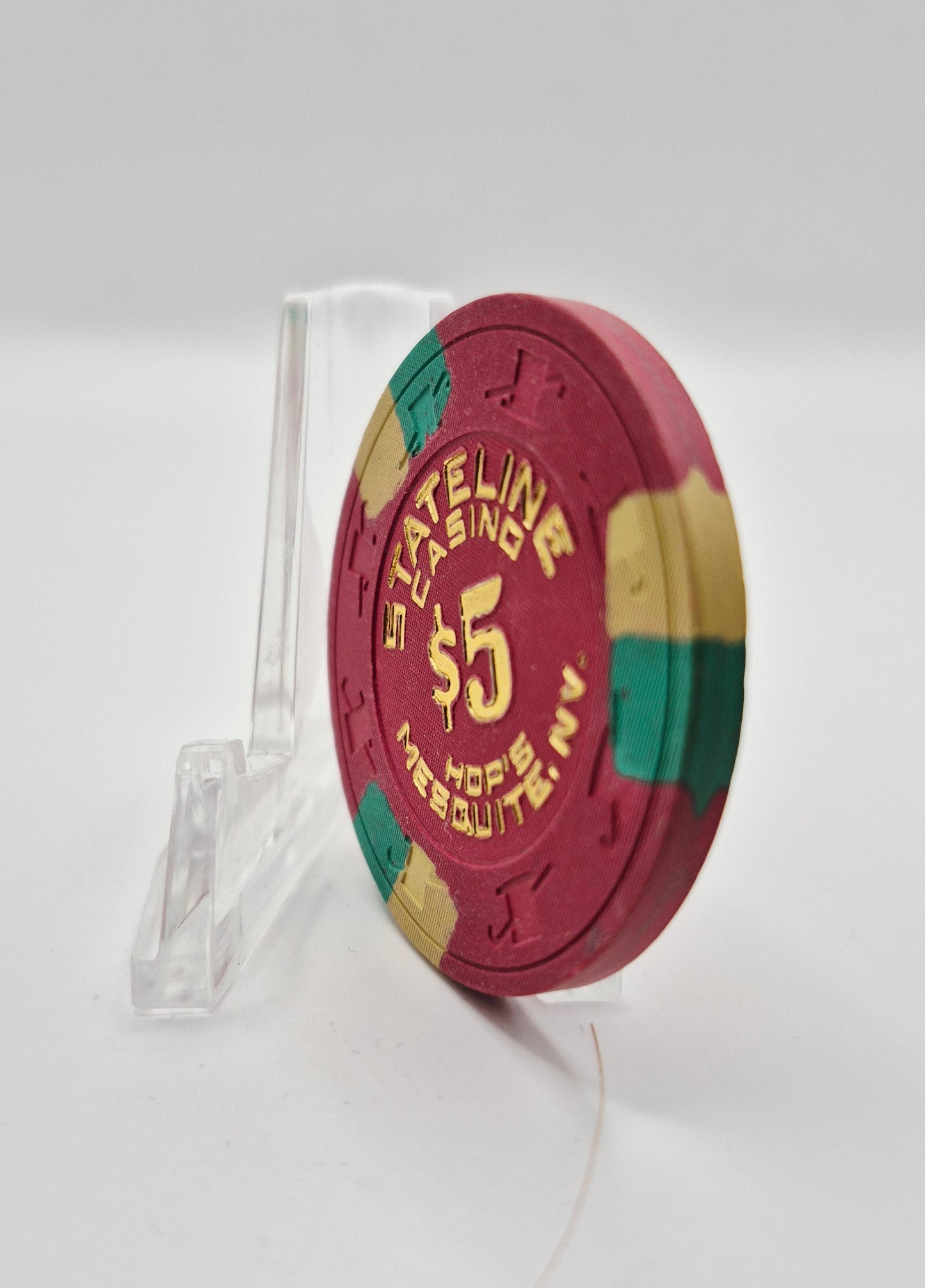 Stateline Motel Casino Mesquite Nevada 1982 $5 Casino Chip N7849